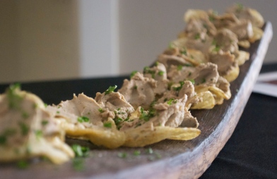 Beautiful chicken liver mousse for a wine tasting